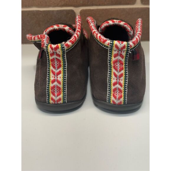Woolrich Moccasin Slippers Women Size‎ 8.5-9.5 Brown Leather Shearling - Picture 4 of 11